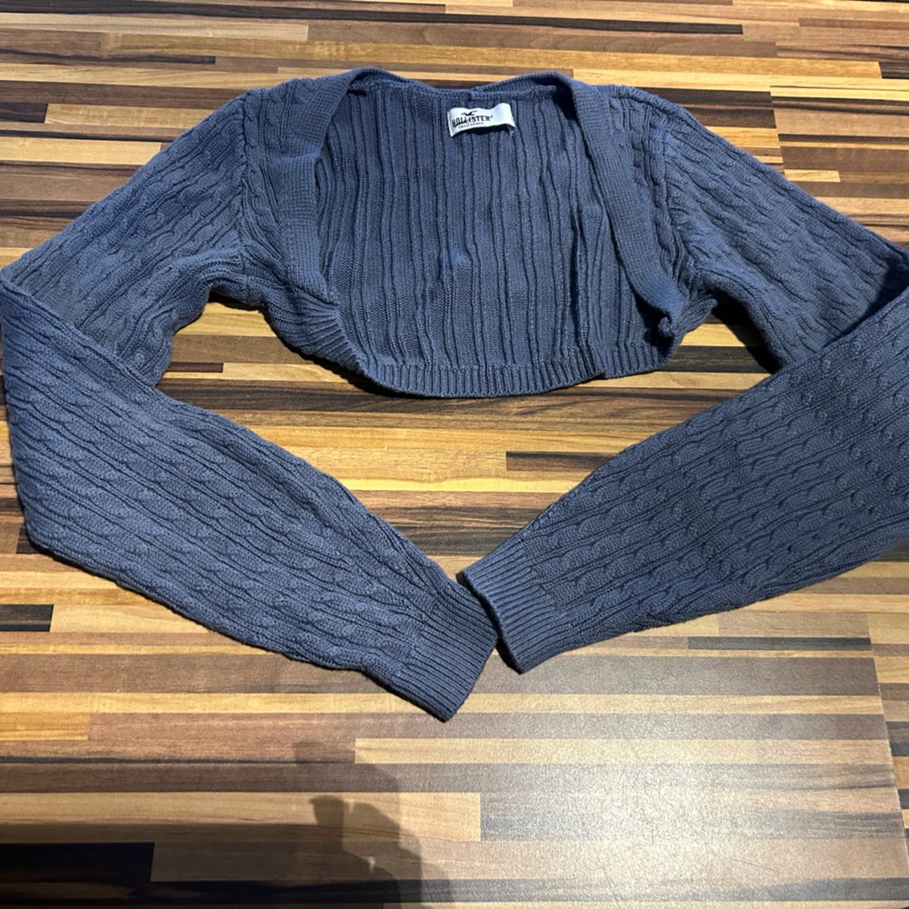 Hollister Blue Cable Knit Cardigan